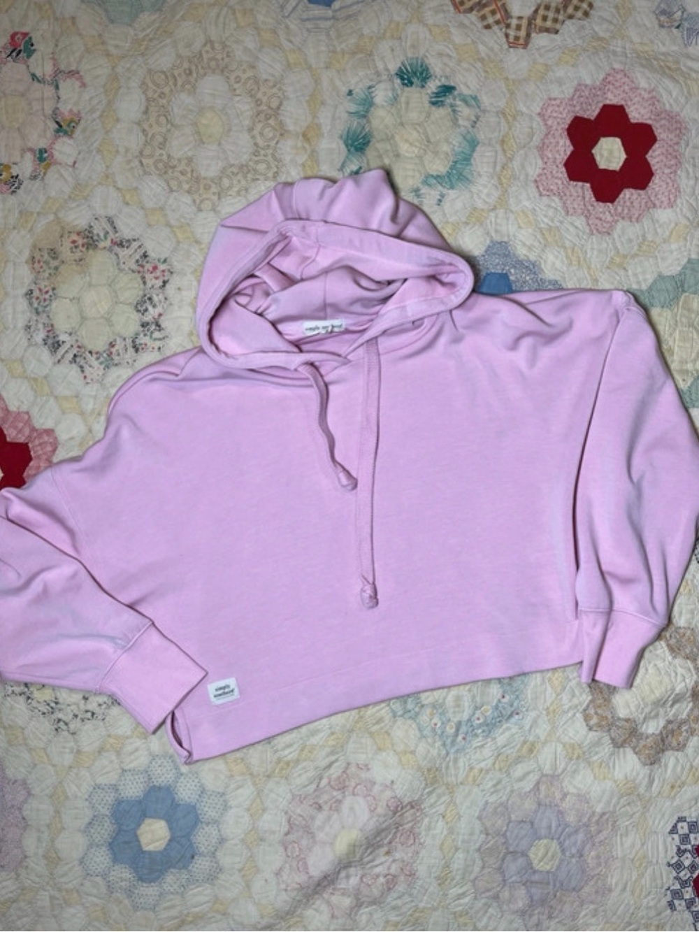Simply Southern Pastel Pink Cropped Hoodie